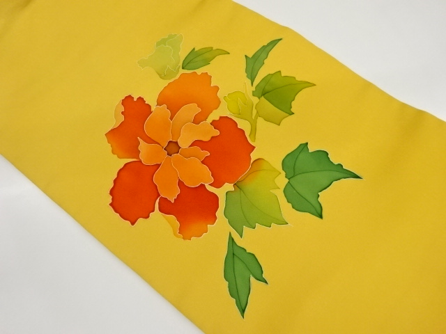 塩瀬手描き花模様名古屋帯